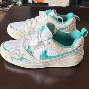 Nike Women's White and Teal Athletic Shoes